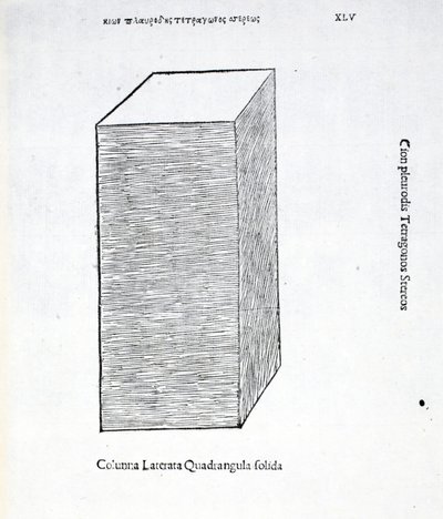 Colonna laterata quadrangula solida, illustrazione da 